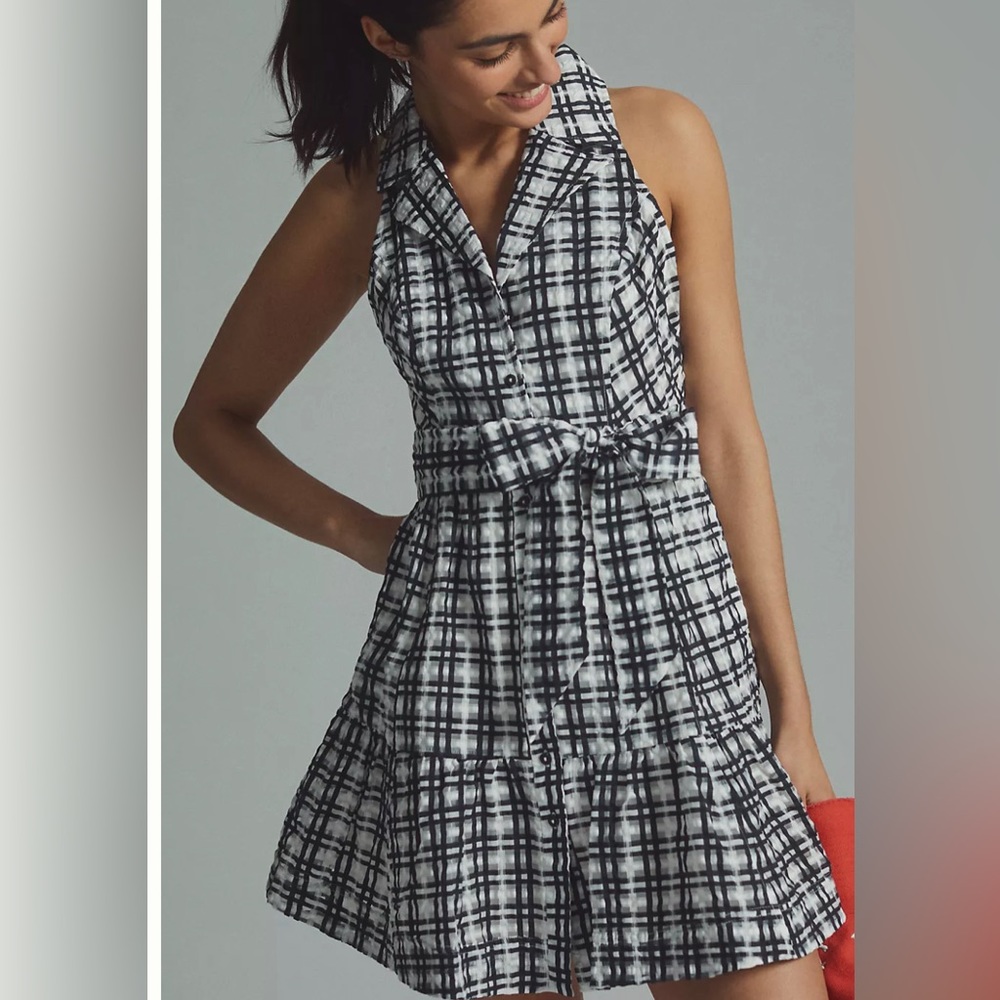 Anthropologie Maeve Plaid Mini Shirt Dress NWT Size 14